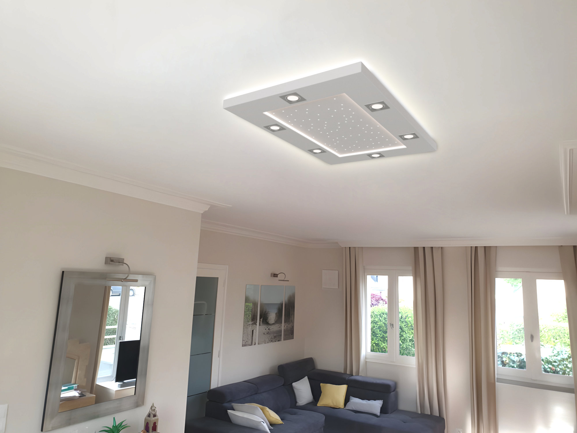Plafonniers LED - spots périphériques - rétroéclairage-liseré lumineux-ciel étoilé